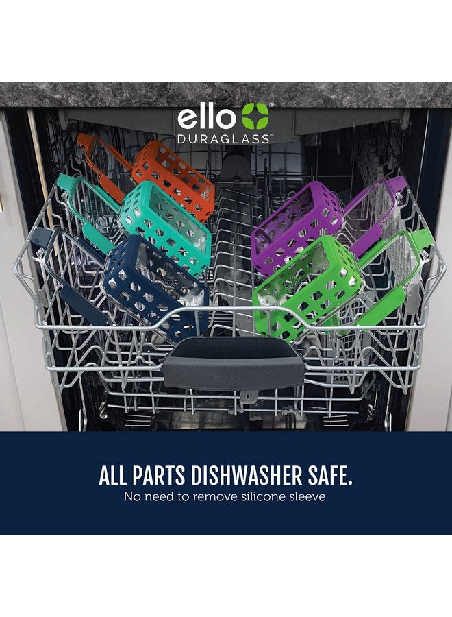 Ello Duraglass 3.4 Cup Meal Prep Sets 10Pc, 5 Pack Set- Glass Food Storage Container with Silicone Sleeve and Airtight BPA-Free Plastic Lids, Dishwasher, Microwave, and Freezer Safe, Fruit Salad - Image 5