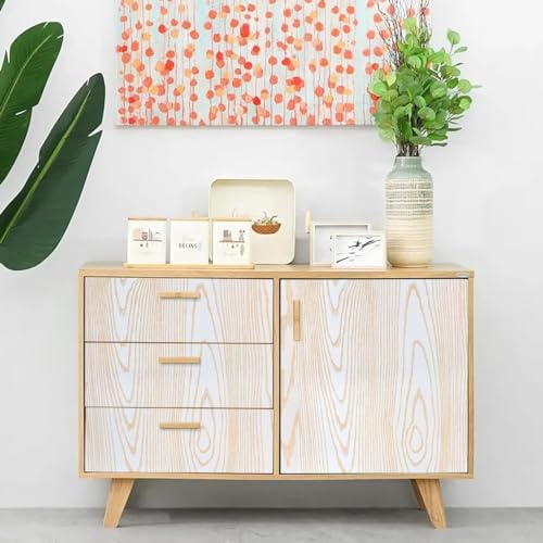 FOKRIM Gold White Wooden Wallpaper for Walls (45x300) Sticker Wallpaper Peel and Stick Removable Self Adhesive Waterproof Wallpaper - Image 3