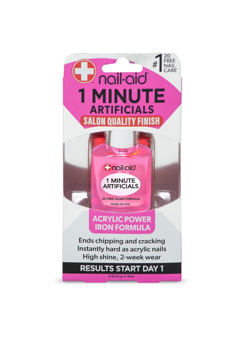 Nail-aid 1 Minute Artificials - Nail Treatment, Clear, 0.55 Fl Oz - Image 1