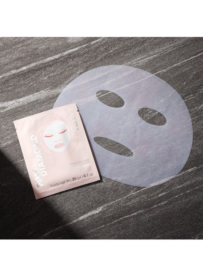 Rodial Pink Diamond Lifting Face Sheet Mask (4 Sachets), Diamond Powder, Vitamine C, Skin Tightener ST, Deeply Moisturising Sheet Mask, Even Skin Tone, Sheet Mask for Wrinkles and Lines - Image 2
