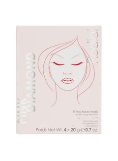 Rodial Pink Diamond Lifting Face Sheet Mask (4 Sachets), Diamond Powder, Vitamine C, Skin Tightener ST, Deeply Moisturising Sheet Mask, Even Skin Tone, Sheet Mask for Wrinkles and Lines  - Image 1