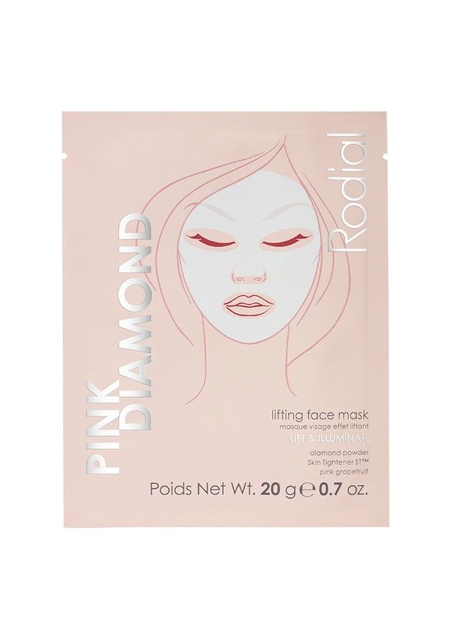 Rodial Pink Diamond Lifting Face Sheet Mask (4 Sachets), Diamond Powder, Vitamine C, Skin Tightener ST, Deeply Moisturising Sheet Mask, Even Skin Tone, Sheet Mask for Wrinkles and Lines - Image 4