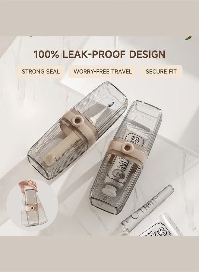 Travel Toothbrush Case, 2 in 1 Dustproof Toothbrush Cover and Rinse Cup, Large Capacity Toothbrush Cup, Portable Storage Container for Business, Camping, School, Trip - Image 3