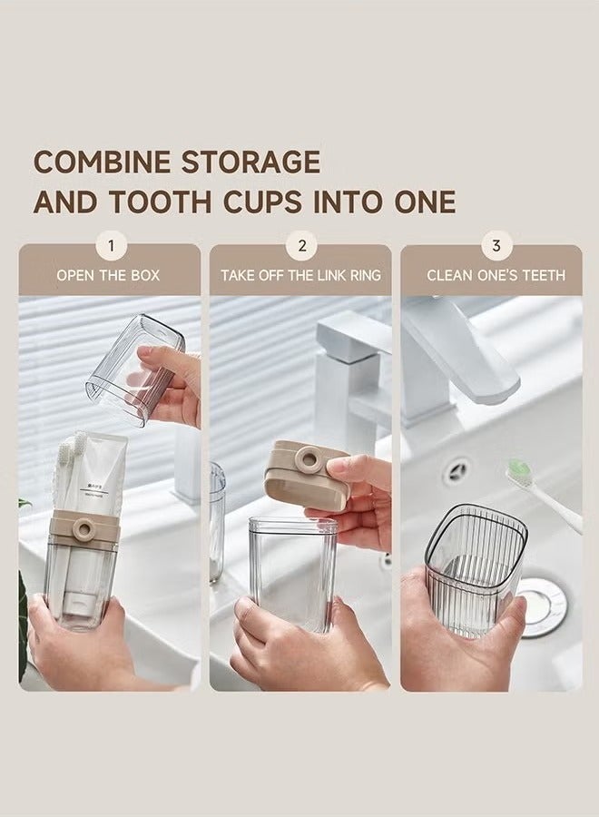 Travel Toothbrush Case, 2 in 1 Dustproof Toothbrush Cover and Rinse Cup, Large Capacity Toothbrush Cup, Portable Storage Container for Business, Camping, School, Trip - Image 5