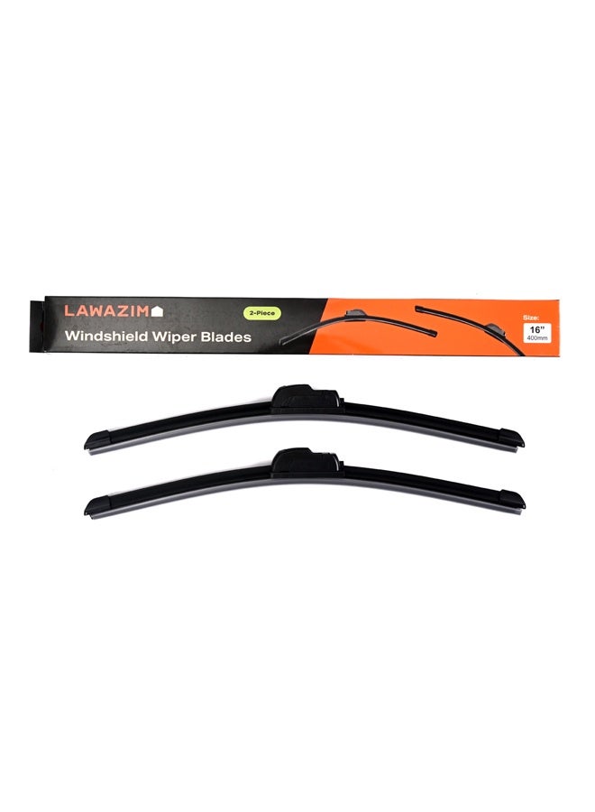 LAWAZIM Windshield Wiper Blades - 16'' (Pack of 2)- All-Season Wiper Blades, Frameless Design with Low-Noise Operation - Passenger and Driver Side Front Windshield Wiper Blades for Most Vehicle Models - Image 1