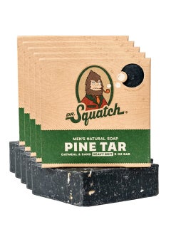 Dr. Squatch Dr. Squatch All Natural Bar Soap for Men with Heavy Grit, 5 Pack, Pine Tar  - Image 1