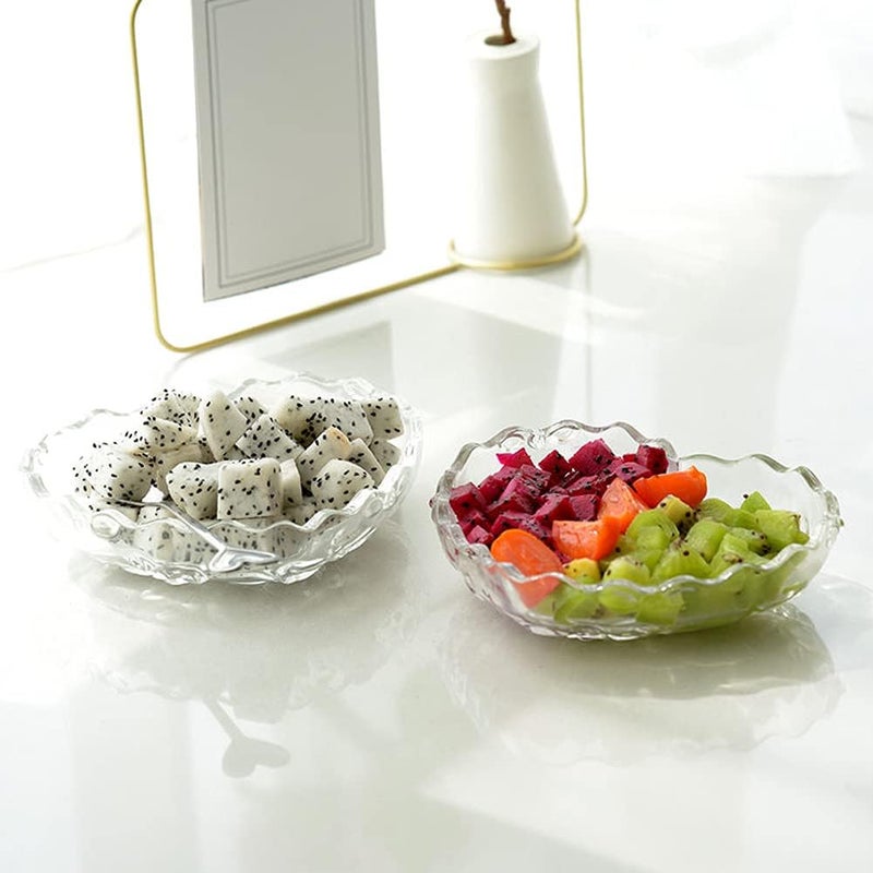 Kelendle 2 PCS Clear Glass Heart Shaped Serving Bowl Fruit Dish Bowl Container Tableware Great for Kitchen Restaurant Cafe Shop Appetizer Dessert Salad Snack Ice Cream - Image 4