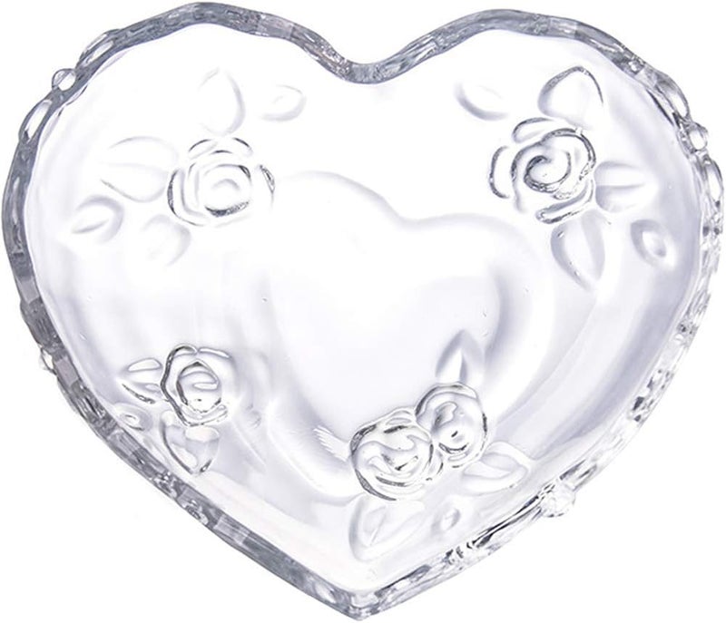 Kelendle 2 PCS Clear Glass Heart Shaped Serving Bowl Fruit Dish Bowl Container Tableware Great for Kitchen Restaurant Cafe Shop Appetizer Dessert Salad Snack Ice Cream - Image 1