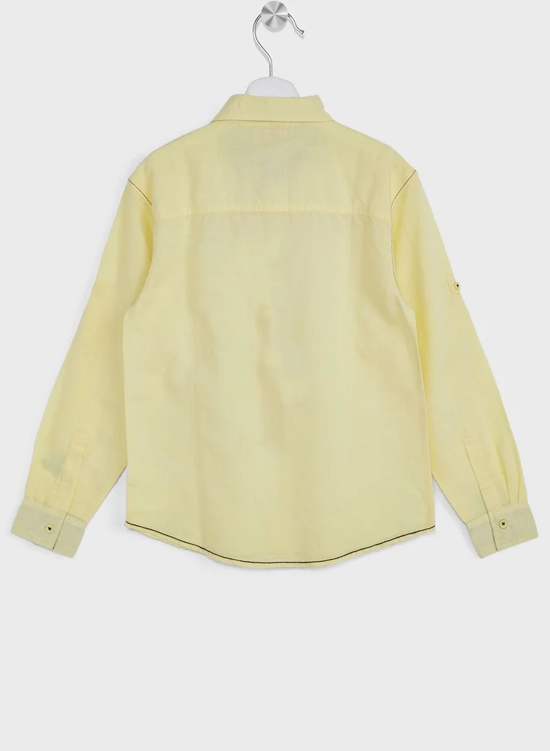 Pinata Boy Cotton Solid Long Sleeve Shirt