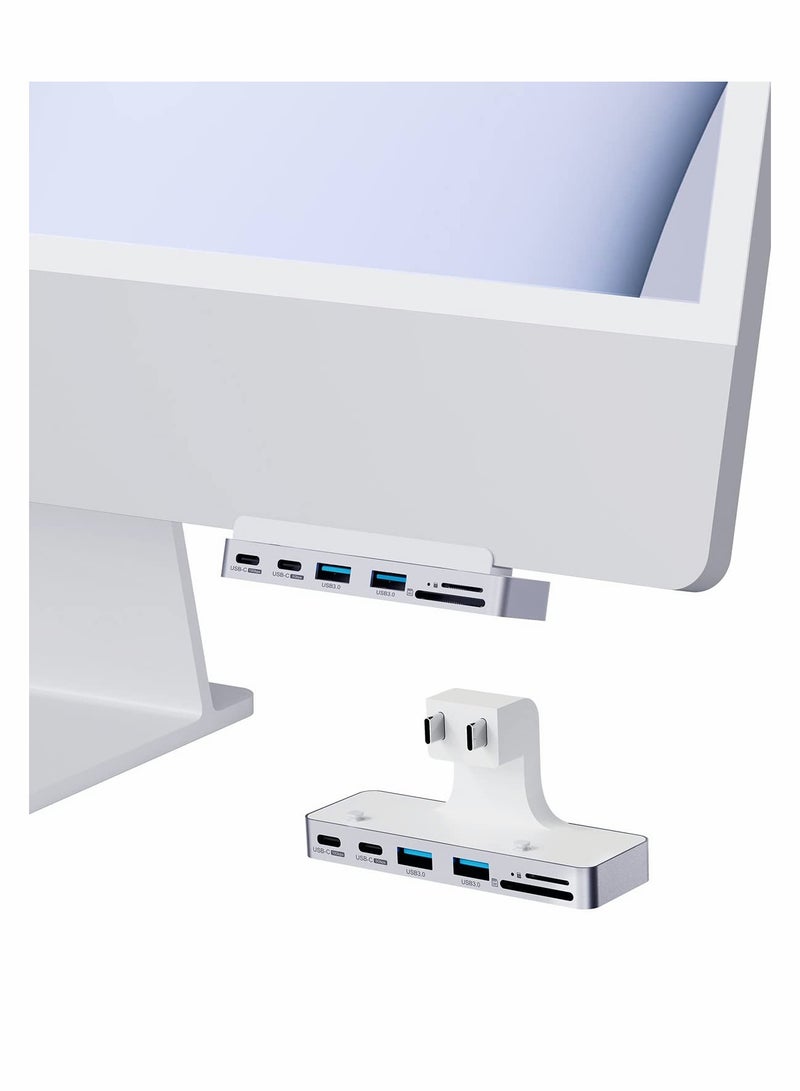 For iMac Hub with 4K@60Hz HDMI, USB C 3.1, USB 3.0 Ports and SD/Micro SD Card Reader, USB-C Clamp Hub USB C Docking Station for iMac 2021 24 inch - Image 1
