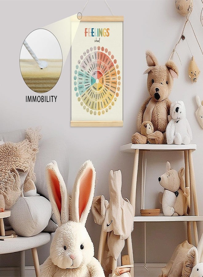foedor Feelings Chart for Kids,Mental Health Feelings Wheel Emotions Poster Hanger Frame,Therapy Office Decor Canvas Banner,Emotions Chart Wall Art for School Calming Corner Kids Room Playroom Nursery Bedroom,12x16 Inch - Image 5