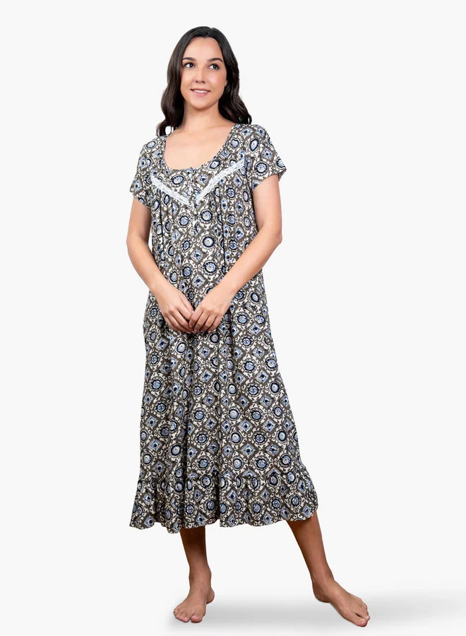 Aadaraya Printed Night Gown