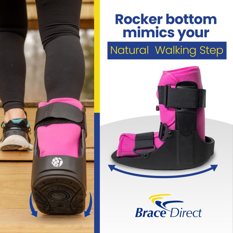 Brace Direct Womenâ€™s Short Air CAM Walker Boot - Pink Lined Fracture Boot with Air Pump for Foot & Ankle Fractures, Injuries, Sprains, and Post Op Recovery L4361 (Medium - US Shoe Women 8.5-11.5 - Image 4