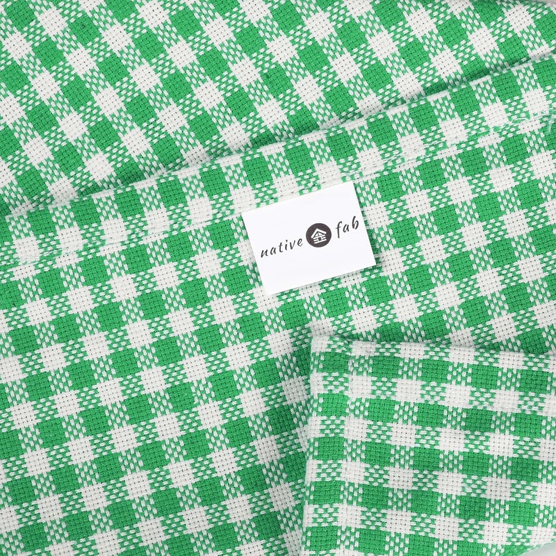 Native Fab Set of 4 Gingham Mini Check Cloth Dinner Napkins 100 Cotton 16x16 inches Soft Comfortable Absorbent Restaurant Hotel Quality  Easy Care Washable Wedding Daily Everyday Use  Green - Image 5