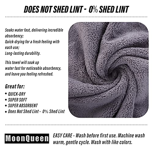 MOONQUEEN 6 Pack Premium Hand Towels - Quick Drying - Microfiber Coral Velvet Highly Absorbent Towels - Multipurpose Use as Hotel, Bathroom, Shower, Spa, Hand Towel 16 x 28 inches (Light Grey) - Image 5