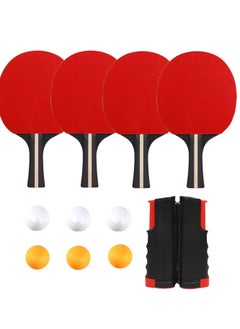 LIVVY Ping Pong Set – 4 Table Tennis Paddles, 6 Balls, Net Included – Professional Racket Kit with Double-Sided Rubber for Indoor/Outdoor Game  - Image 2