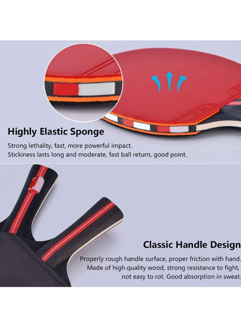 LIVVY - Ping Pong Set – 4 Table Tennis Paddles, 6 Balls, Net Included – Professional Racket Kit with Double-Sided Rubber for Indoor/Outdoor Game - Image 1