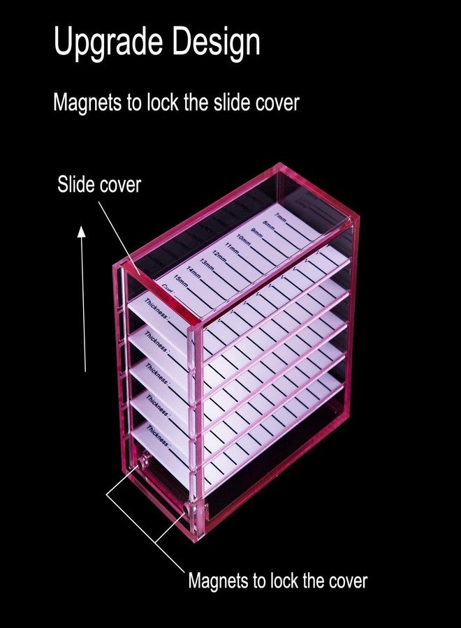 OLACHIKKO Lash Organizers and Storage, Upgrade design red Small 5-Layer Lash Trays for Lash Extensions with magnet cover, Transparent lash tray Organizer, Eyelash Storage Box - Image 2
