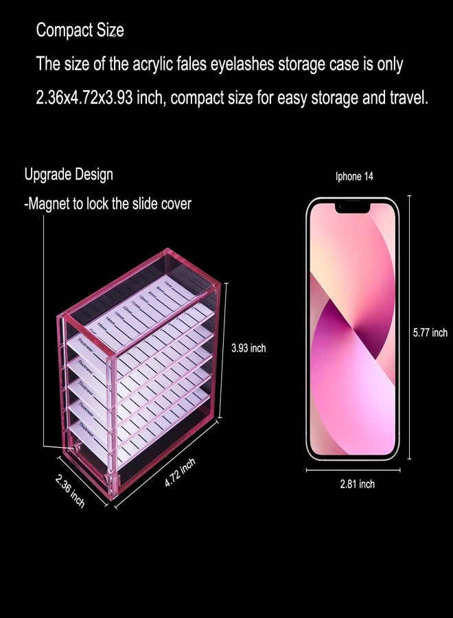 OLACHIKKO Lash Organizers and Storage, Upgrade design red Small 5-Layer Lash Trays for Lash Extensions with magnet cover, Transparent lash tray Organizer, Eyelash Storage Box - Image 3