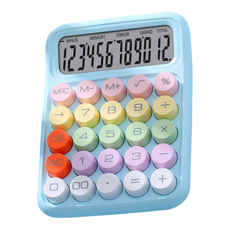 Sky Blue Mechanical Keyboard Calculator with Numeric Keypad and Scientific Functions for Home School Office - Image 3