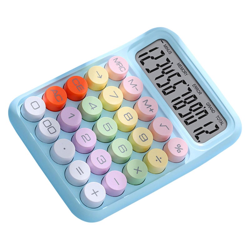 Sky Blue Mechanical Keyboard Calculator with Numeric Keypad and Scientific Functions for Home School Office - Image 4