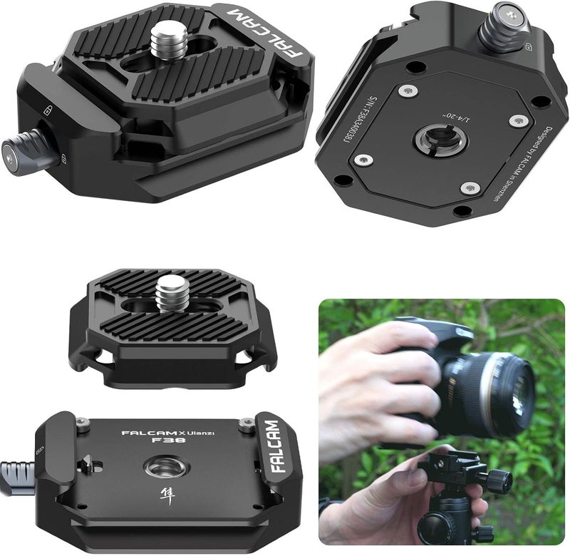 فالكام طقم التحرير السريع FALCAM F38 V1، لوحة لكاميرا DSLR/بدون مرآة متوافقة مع Arca Swiss ومشبك للحامل ثلاثي القوائم/المثبت/الجيمبال/المنزلق - 2268 تصميم عالمي مدروس عملي - Image 1