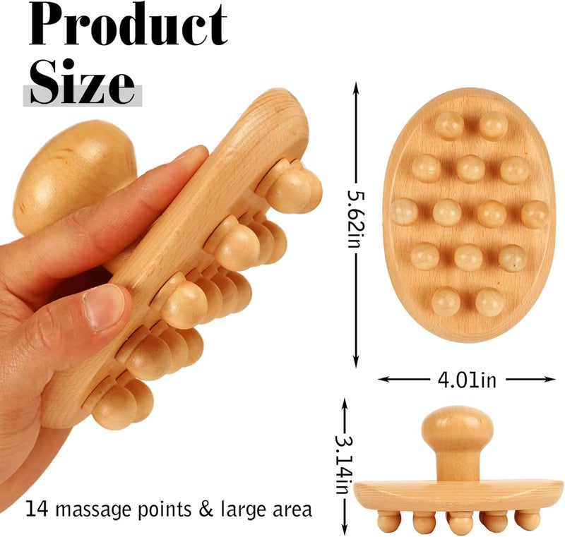 InfiniteRelax Wood Therapy Massage Tools Cellulite Massager Roller Wooden Body Brush Fascia Blaster Cellulite Remover Meridian Pressure Brush Body Shaping Professional Maderoterapia Kit Lymphatic Drainage Massager - Image 4