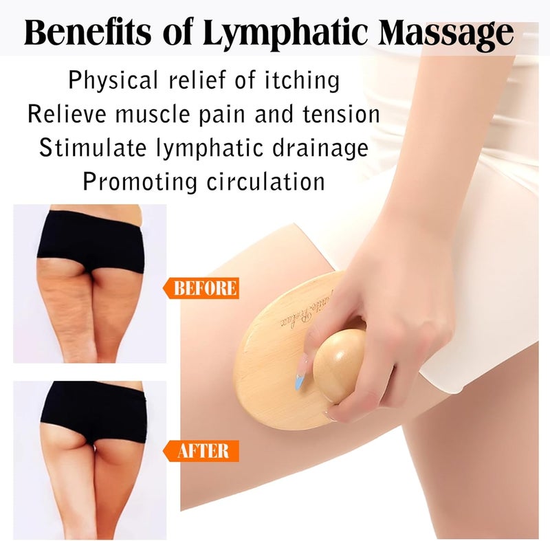 InfiniteRelax Wood Therapy Massage Tools Cellulite Massager Roller Wooden Body Brush Fascia Blaster Cellulite Remover Meridian Pressure Brush Body Shaping Professional Maderoterapia Kit Lymphatic Drainage Massager - Image 5