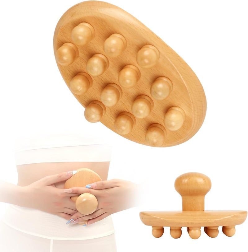 InfiniteRelax Wood Therapy Massage Tools Cellulite Massager Roller Wooden Body Brush Fascia Blaster Cellulite Remover Meridian Pressure Brush Body Shaping Professional Maderoterapia Kit Lymphatic Drainage Massager - Image 1