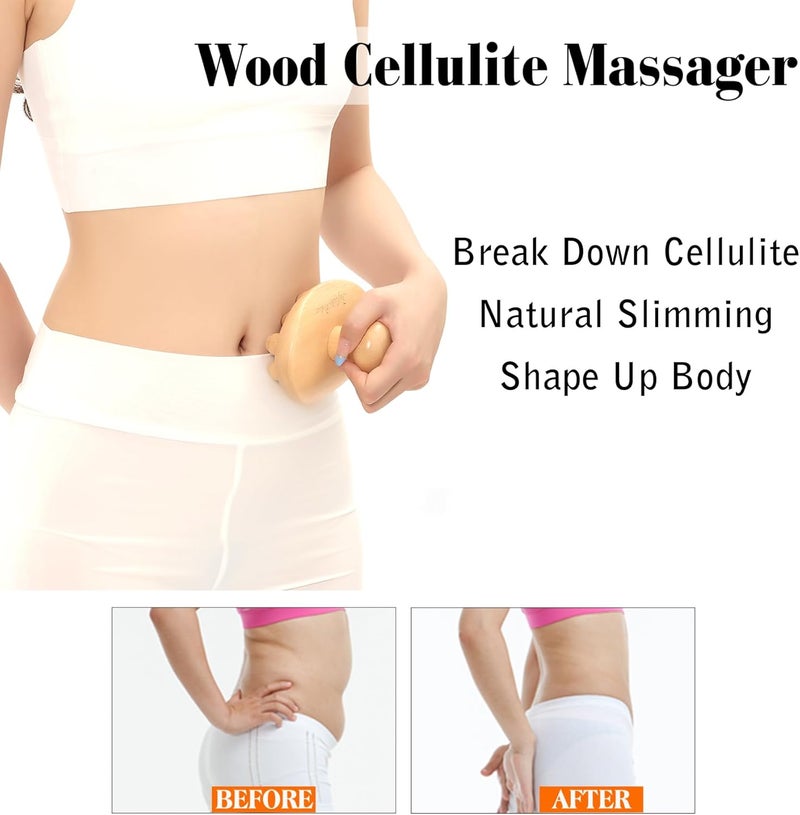 InfiniteRelax Wood Therapy Massage Tools Cellulite Massager Roller Wooden Body Brush Fascia Blaster Cellulite Remover Meridian Pressure Brush Body Shaping Professional Maderoterapia Kit Lymphatic Drainage Massager - Image 3