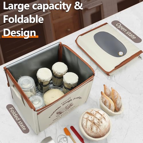 Uoxfill Folding Bread Proofing Box with Temp Control(50-122℉) & 48H Timer, Dough Proofer with Metal Rack, Proofing Box for Sourdough, Bread Baking, Pizza, Yogurt, Kombucha, Space-Saving & Easy to Use - Image 4