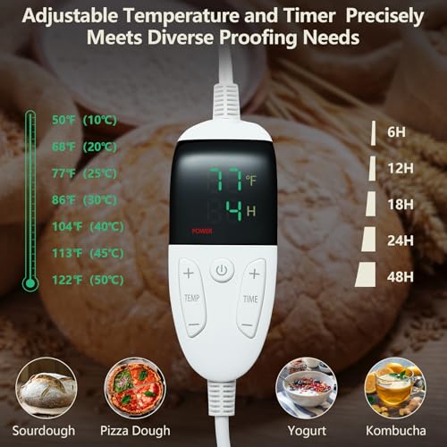 Uoxfill Folding Bread Proofing Box with Temp Control(50-122℉) & 48H Timer, Dough Proofer with Metal Rack, Proofing Box for Sourdough, Bread Baking, Pizza, Yogurt, Kombucha, Space-Saving & Easy to Use - Image 5