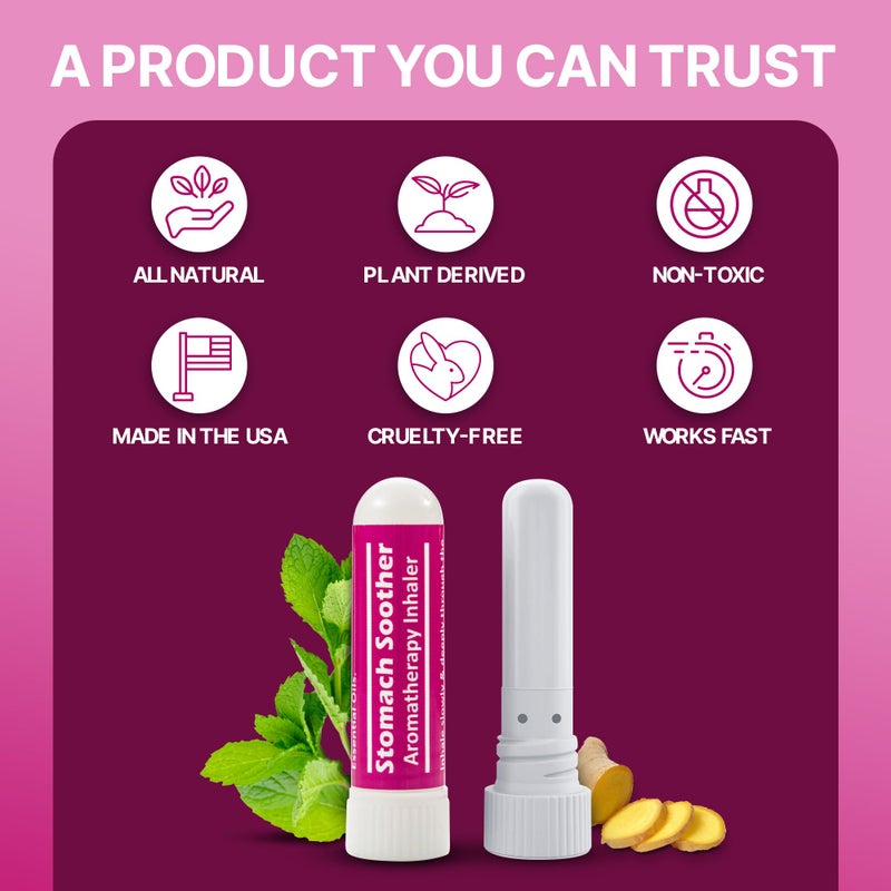 Basic Vigor Nausea and Tummy Aromatherapy Inhaler 2 Pack, Stomach Soother with Essential Oils - Image 5