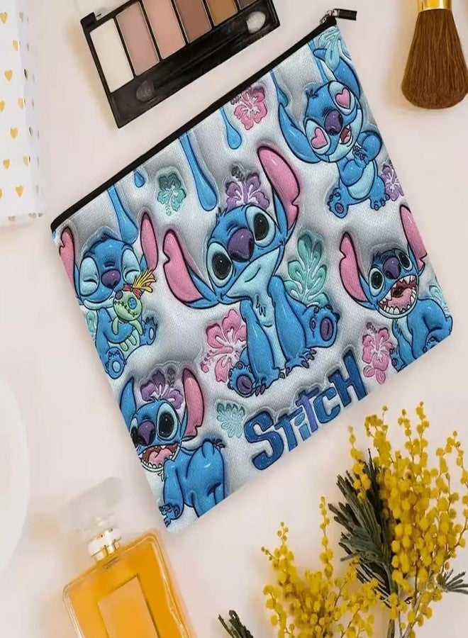 Lilo & Stitch Stitch Shell Cosmetic Bag, Makeup Bag with Zipper, Travel Toiletry Bag for Women - Image 3