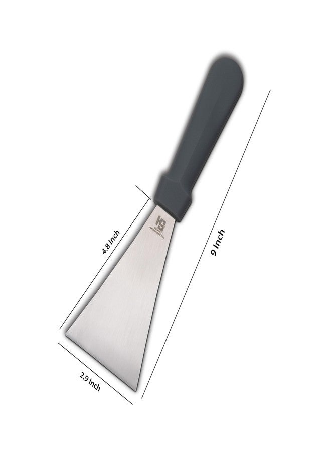 HS WORLD OF HORECA ESSENTIALS HS 9 Inch Professional Plain Kitchen Scraper for Mixing Cutting Ice Cream, Cake, Chocolate, Dough with Medium Handle | Stainless Steel | Japanese Grade SUS420J2 for Home and Commercial Use - Image 2