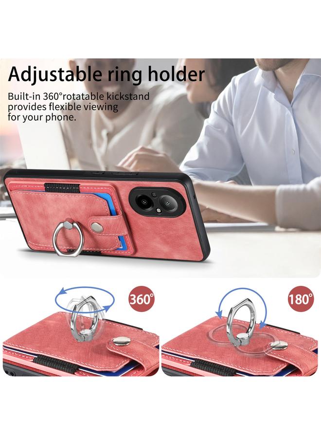 اس-توب جراب هاتف Realme C67 4G بتصميم كلاسيكي مع حلقة ومحفظة وبطاقة - Image 5