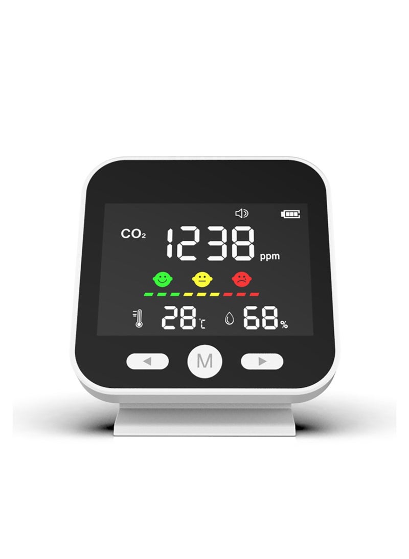 CO2 Carbon Dioxide Detector, Indoor Air Quality Monitor, Tester for Carbon Dioxide, Temperature & Humidity, Portable CO2 Meter Indoor for Travel, Premium CO2 Monitor Indoor, CO2 Sensor - Image 1