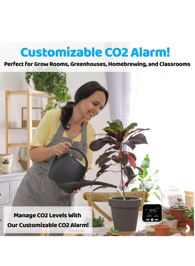 CO2 Carbon Dioxide Detector, Indoor Air Quality Monitor, Tester for Carbon Dioxide, Temperature & Humidity, Portable CO2 Meter Indoor for Travel, Premium CO2 Monitor Indoor, CO2 Sensor - Image 4