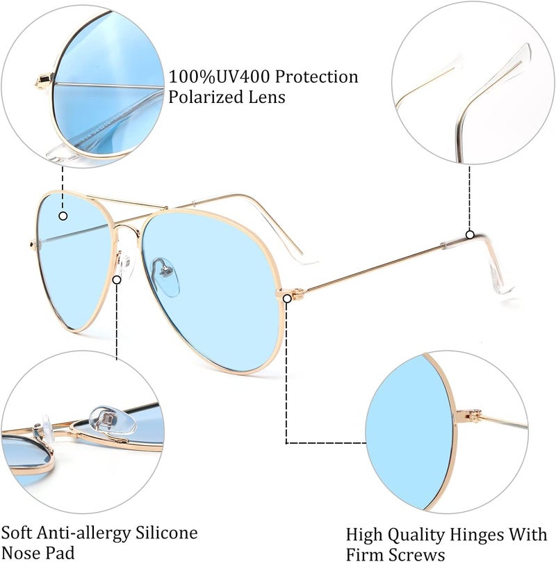 Outray Aviator Sunglasses for Men Women Night Vision Polarized Metal Frame Sunglasses for Driving-UV 400 Protection - Image 3