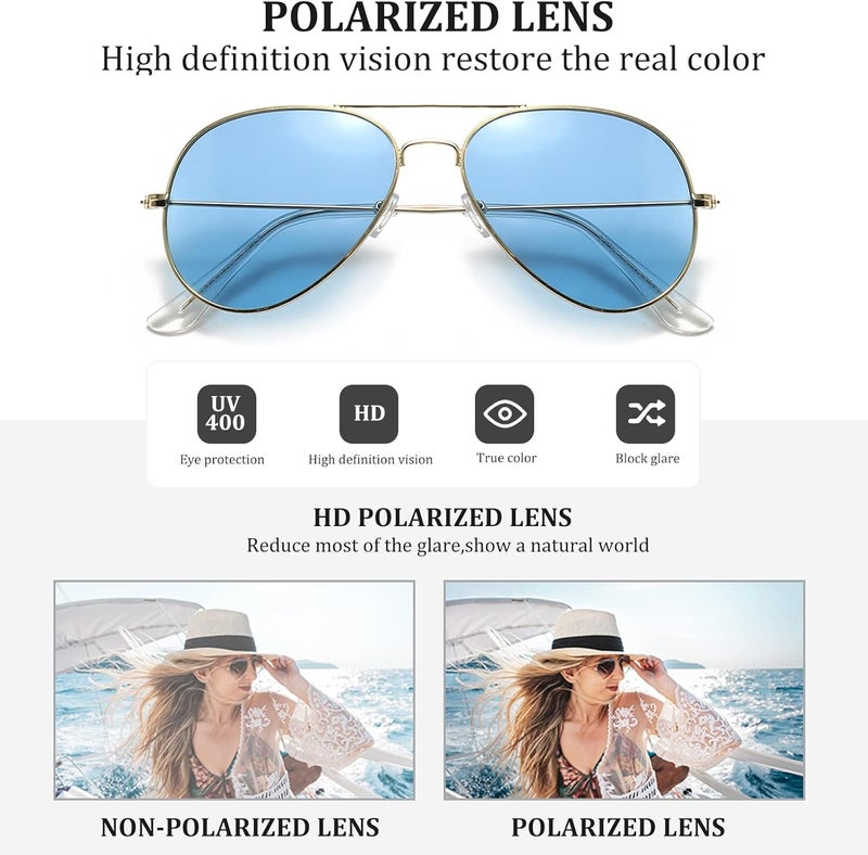 Outray Aviator Sunglasses for Men Women Night Vision Polarized Metal Frame Sunglasses for Driving-UV 400 Protection - Image 4