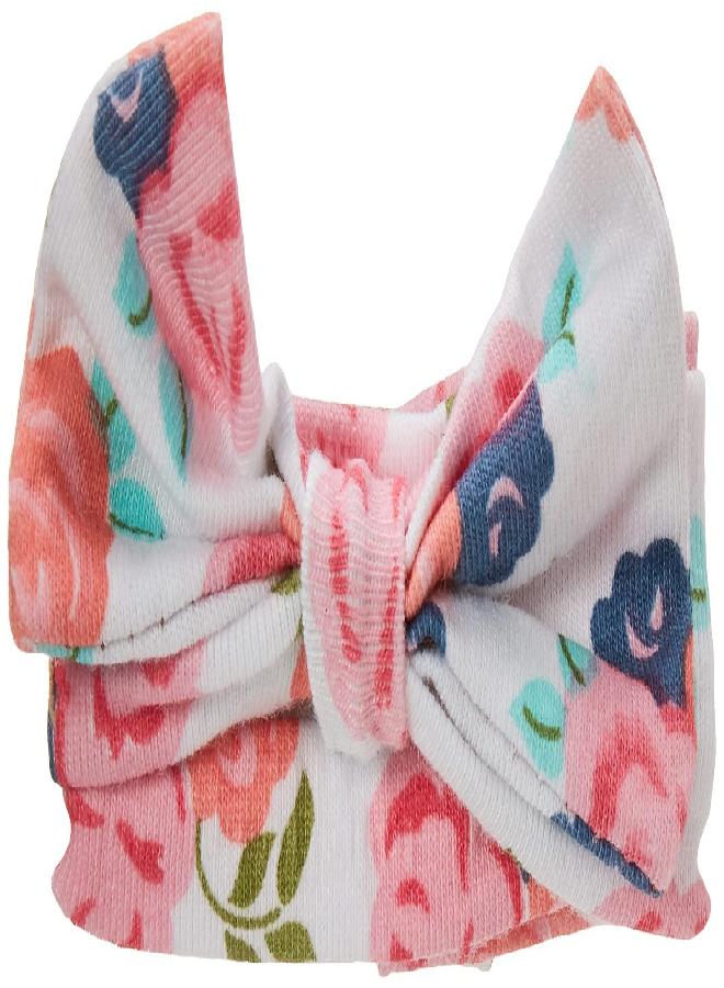 Hudson Baby baby girls Socks Giftset Headband, Coral Floral, One Size US - Image 3