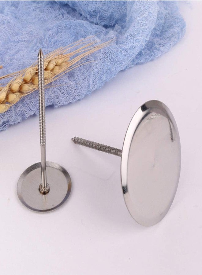 Luzen 6Pcs Cake Flower Nail Trays Holder Stainless Steel Cake Decorating Supplies Flower Lifters for Icing Flowers Decoration Cake Baking DIY Tools, 2 Size (Silver) - Image 2