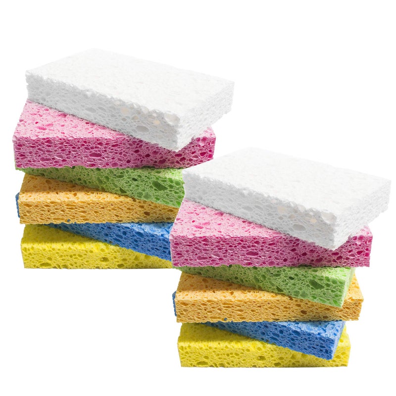 ARCLIBER Kitchen SpongeHeavy Duty Color Cellulose SpongeClean Tough Messes Without Scratching 12 Pack