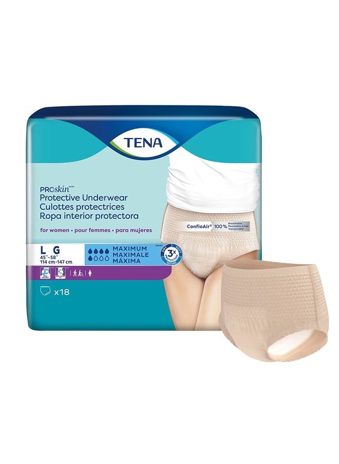 Tena Incontinence Underwear for Women, Maximum Absorbency, ProSkin - Large - 72 Count  - Image 1
