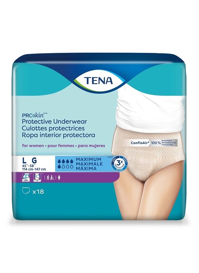 Tena Incontinence Underwear for Women, Maximum Absorbency, ProSkin - Large - 72 Count  - Image 4