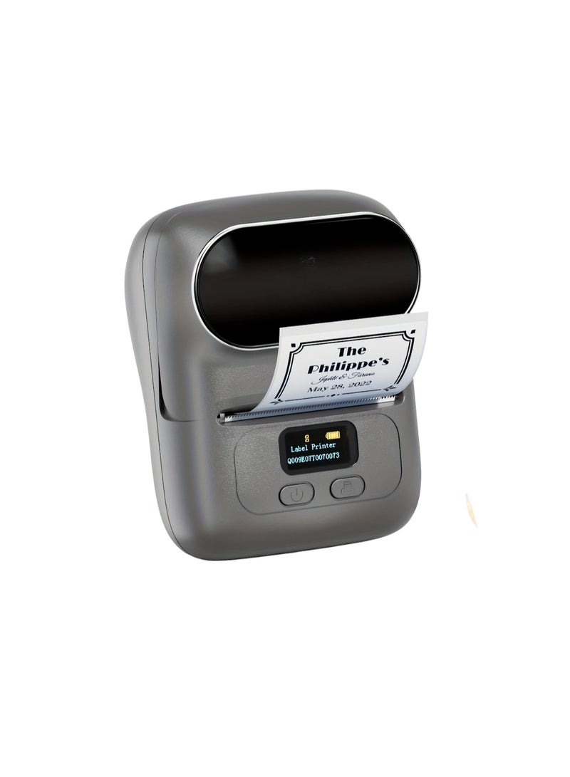 هويتك طابعة ملصقات حرارية لاسلكية - رمادية | محمولة وبدون حبر - Image 1