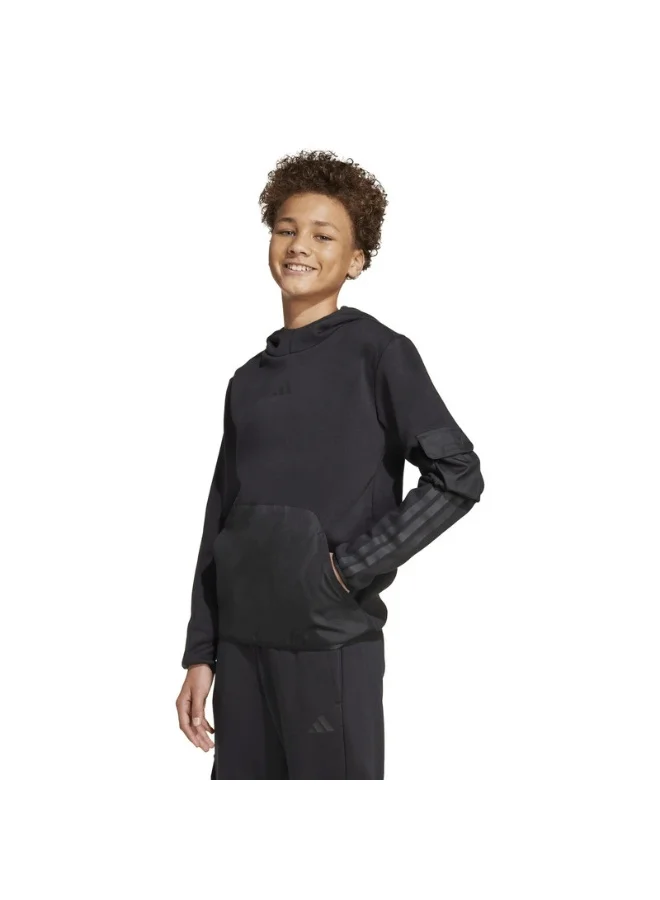 Adidas Adidas J Utility Hd Black Hooded Sweat Sweatshirts For Kids