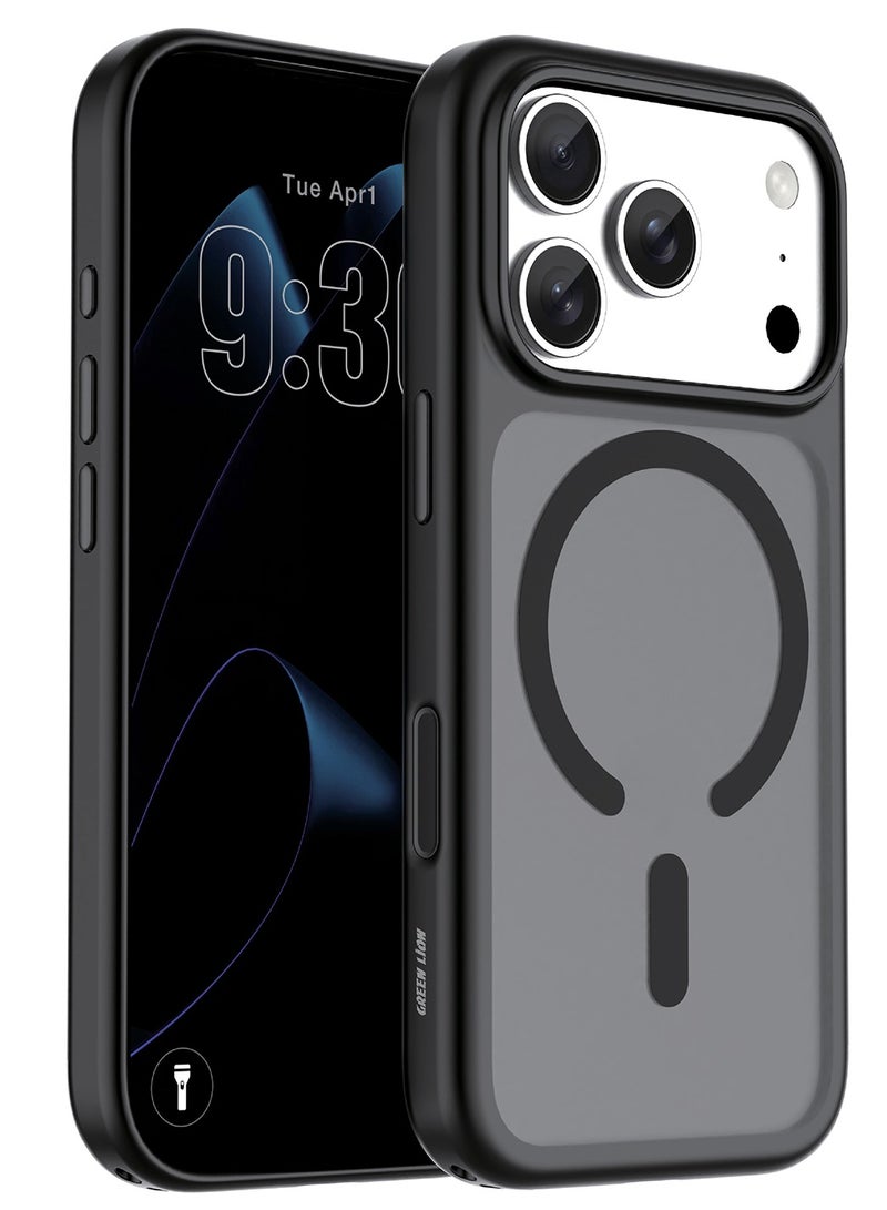 جرين ليون جراب MagSafe لهاتف iPhone 18 Pro Max، خفيف الوزن للغاية، مصنوع من مزيج من البولي كربونات والبولي يوريثين الحراري، يوفر حماية مزدوجة الطبقات - Image 1