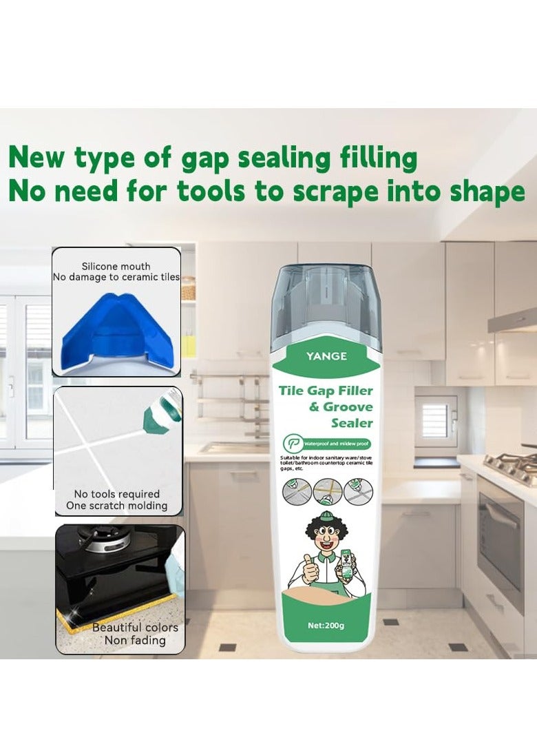 Tile Grout Repair Kit, Tile Grout Repair Paste, White Grout Filler, Triple Protection, Fast Drying Formula Restores and Renews Grout Lines, Fast Drying Tile Grout Paint, White, 7oz / 200gr - Image 4