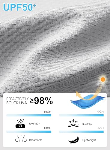 Sejuani Men's UPF 50+ Light Jacket Full Zip Sun Protection Hoodie Long Sleeve Sun Shirts for Men Hiking Fishing Zip Pockets(Light Grey_M) - Image 3